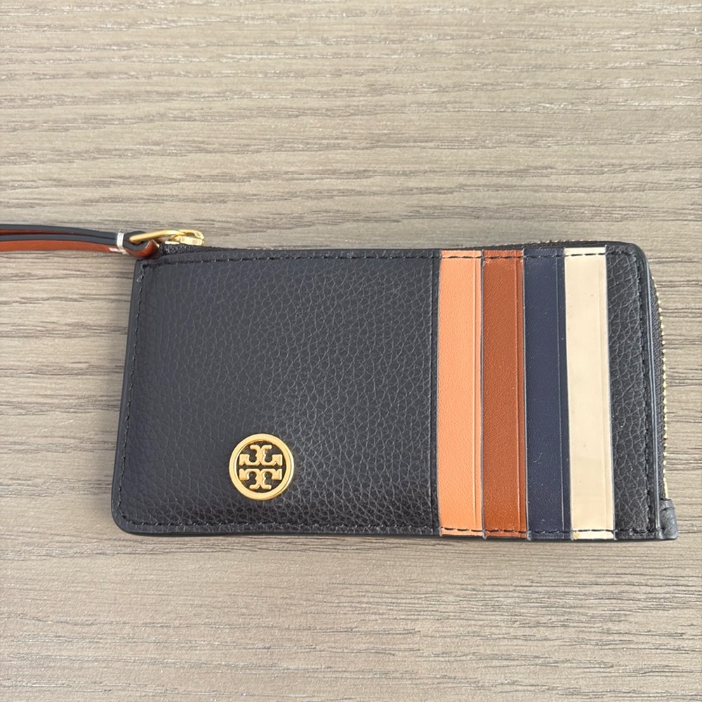 Tory Burch 10 slot card holder w/zip around compartment